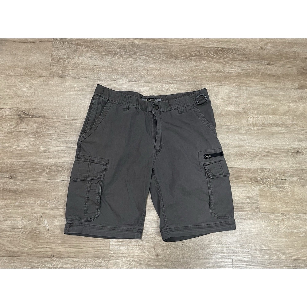 BC Clothing Expedition Shorts Men's 30 Gray Nylon 11" Inseam Cargo Pocket Hiking